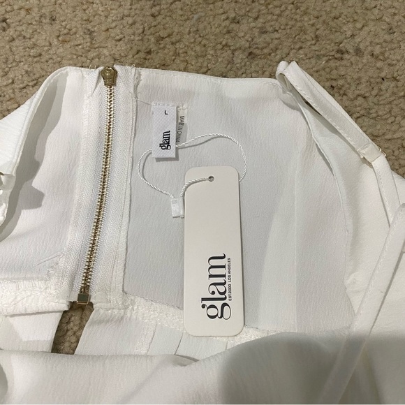 Glam White Cami Tank Chic Size Large NWT - Picture 6 of 10
